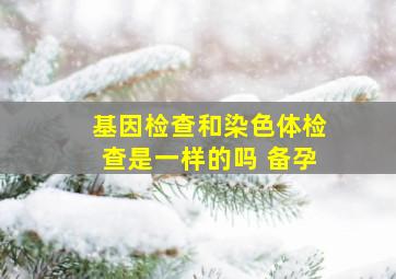 基因检查和染色体检查是一样的吗 备孕